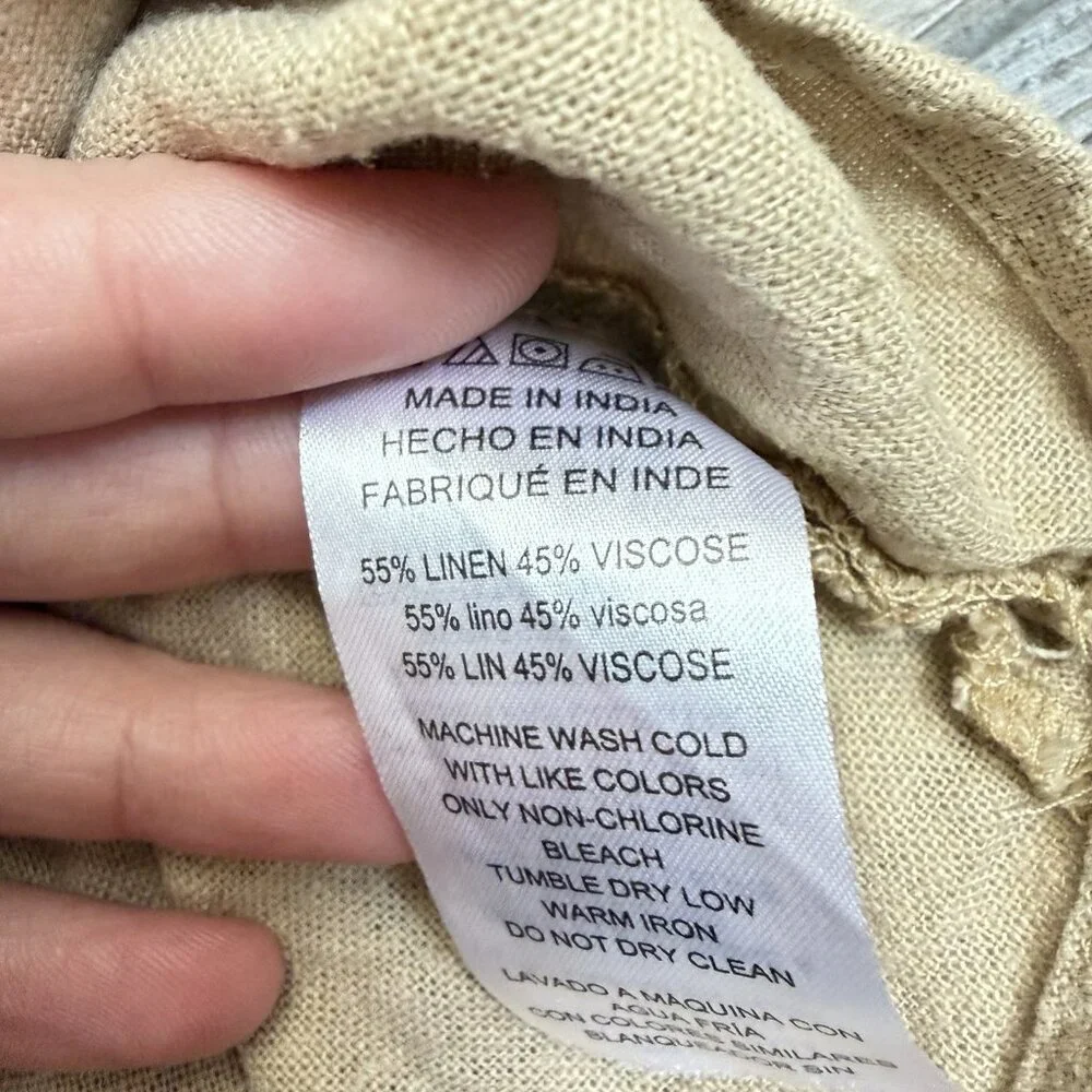Michael Kors Linen Blend Short Sleeve Blouse Large